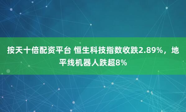 按天十倍配资平台 恒生科技指数收跌2.89%，地平线机器人跌超8%