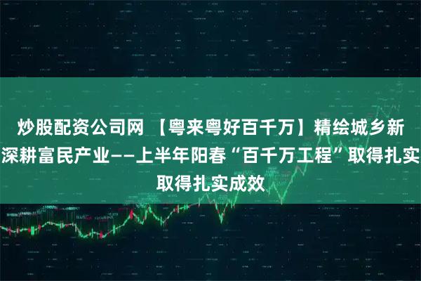 炒股配资公司网 【粤来粤好百千万】精绘城乡新貌，深耕富民产业——上半年阳春“百千万工程”取得扎实成效
